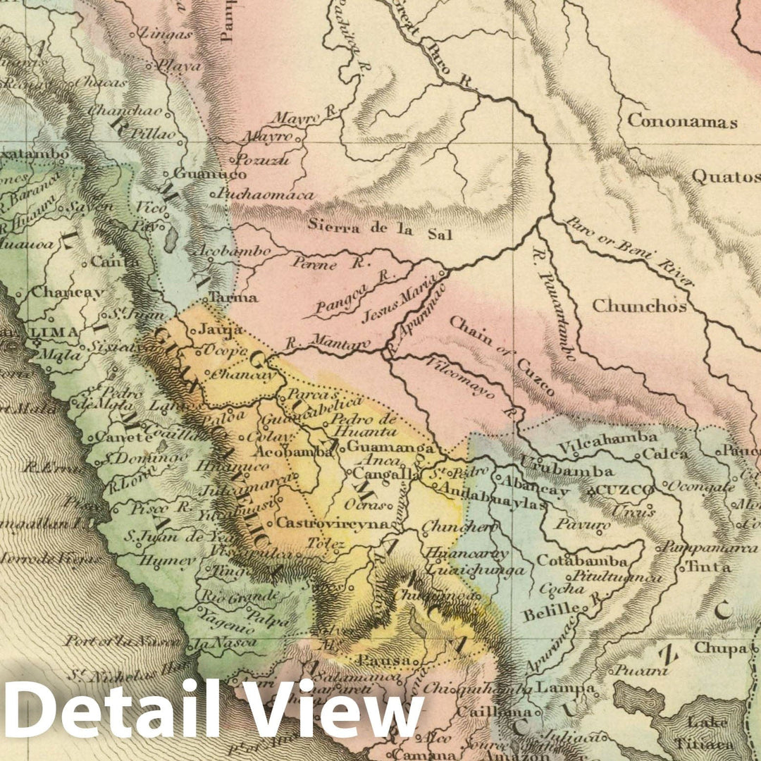 Historic Map : World Atlas Map, Peru. 1817 - Vintage Wall Art