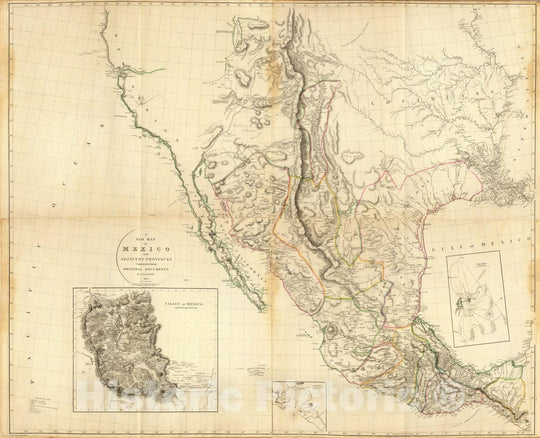 Historic Map : Regional Atlas Map, Composite: Mexico. 1810 - Vintage W ...