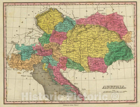 Historic Map : Classical Atlas Map, Austria. 1831 - Vintage Wall Art