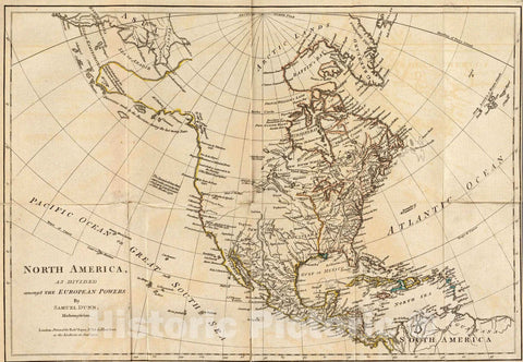 Historic Map - North America, As Divided amongst the European Powers, 1778, Samuel Dunn - Vintage Wall Art