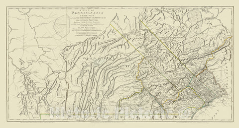 Historic Map - Map of Pennsylvania, 1776 - Vintage Wall Art