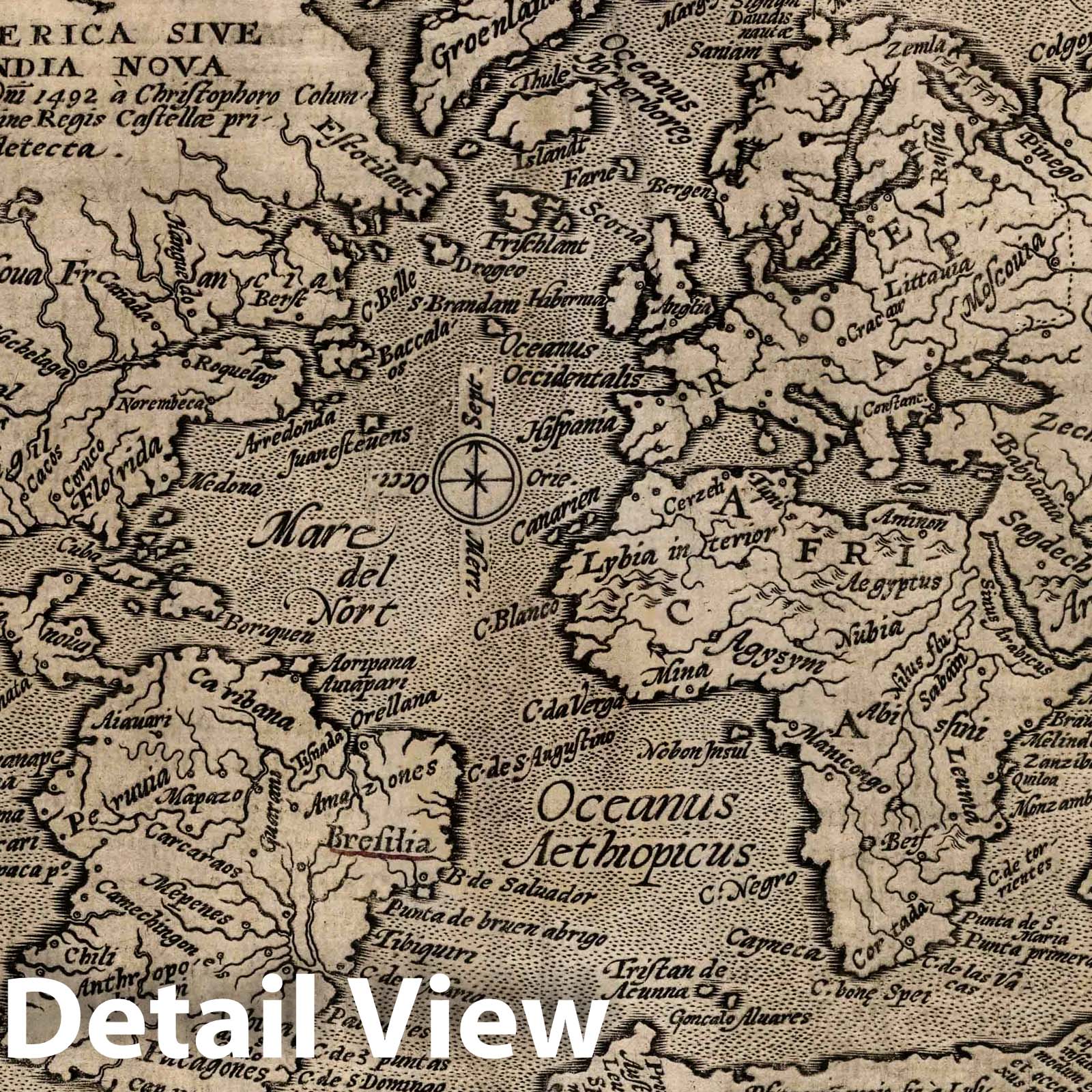 Historic Map : World Atlas Map, 1. Typys Orbis Terrarum, ad imitationem universalis Gerhardi Mercatoris. 1600 - Vintage Wall Art