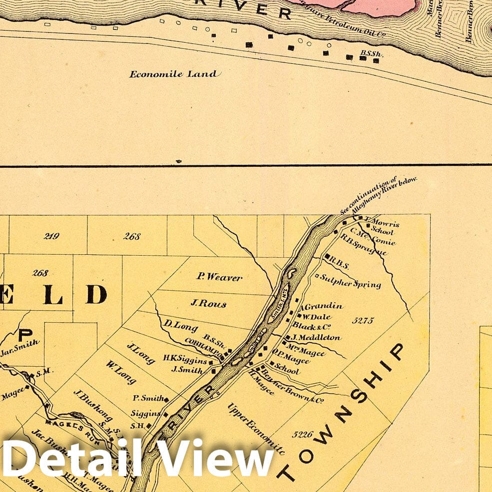 Historic Map : Regional Atlas Map, Warren Co. oil territory. 1865 - Vintage Wall Art