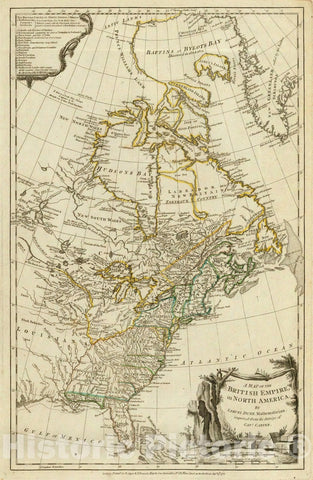 Historic Map : The British Empire, in North America, 1776 - Vintage Wall Art