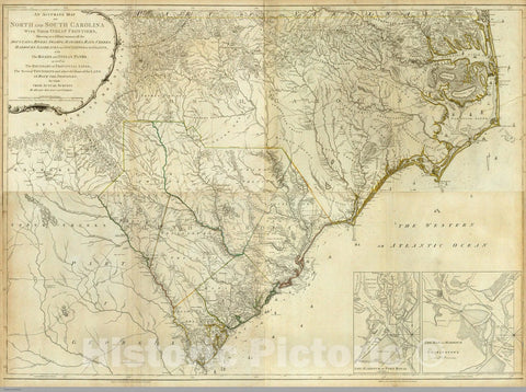 Historic Map : Composite: North & South Carolina. 1776 - Vintage Wall Art