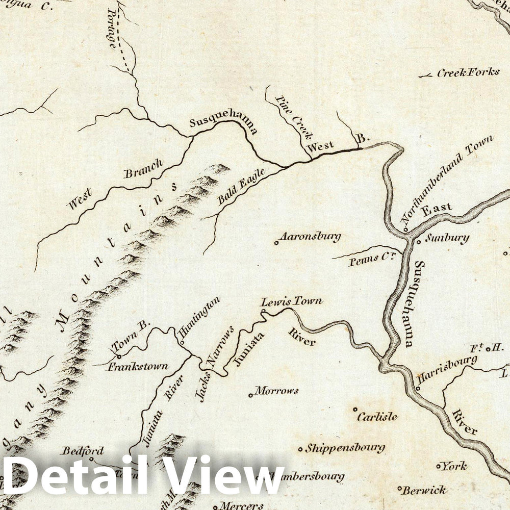 Historic Map : Pennsylvania, Geography Book, Pensylvania. 1794 , Vintage Wall Art