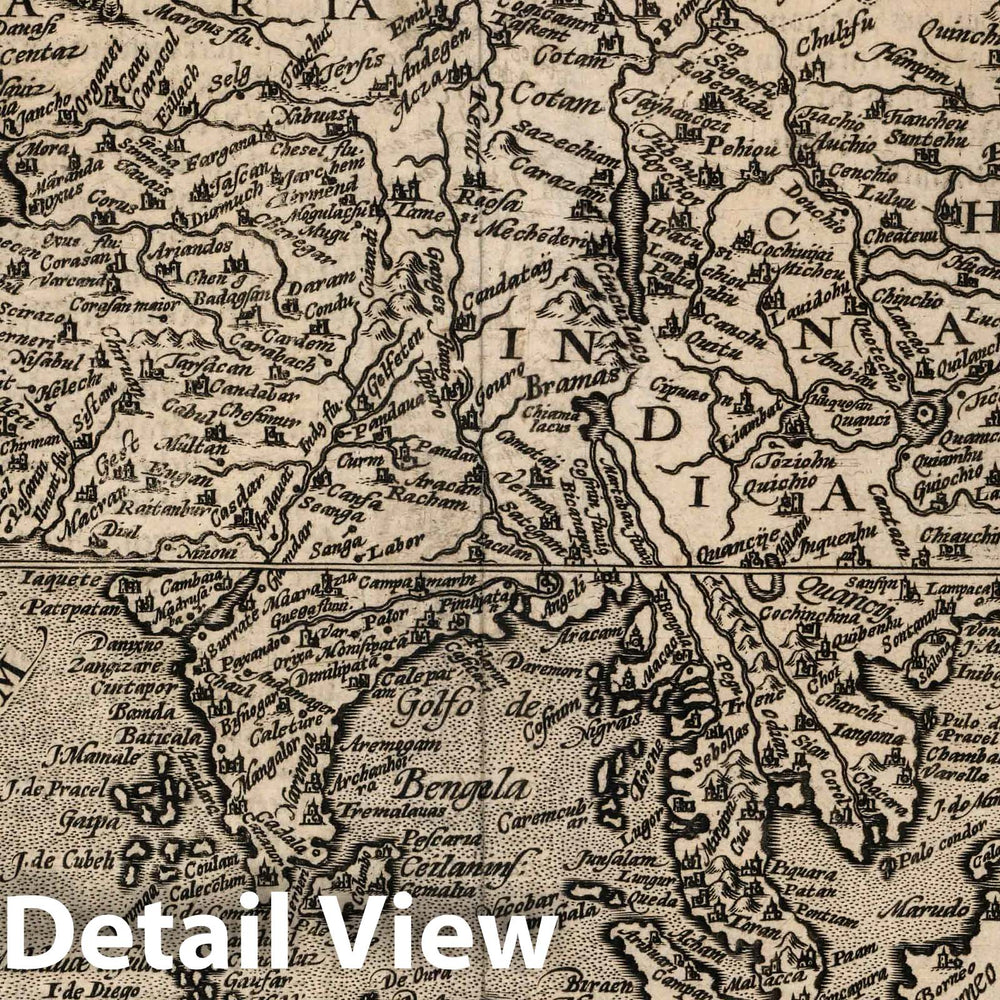 Historic Map : World Atlas Map, 4. Asia partium orbis maxima MDXCVIII. 1600 - Vintage Wall Art