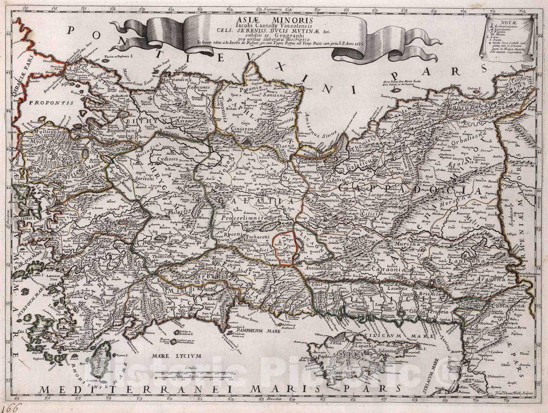 Historic Map : Asiae minoris, 1692, Vintage Wall Decor