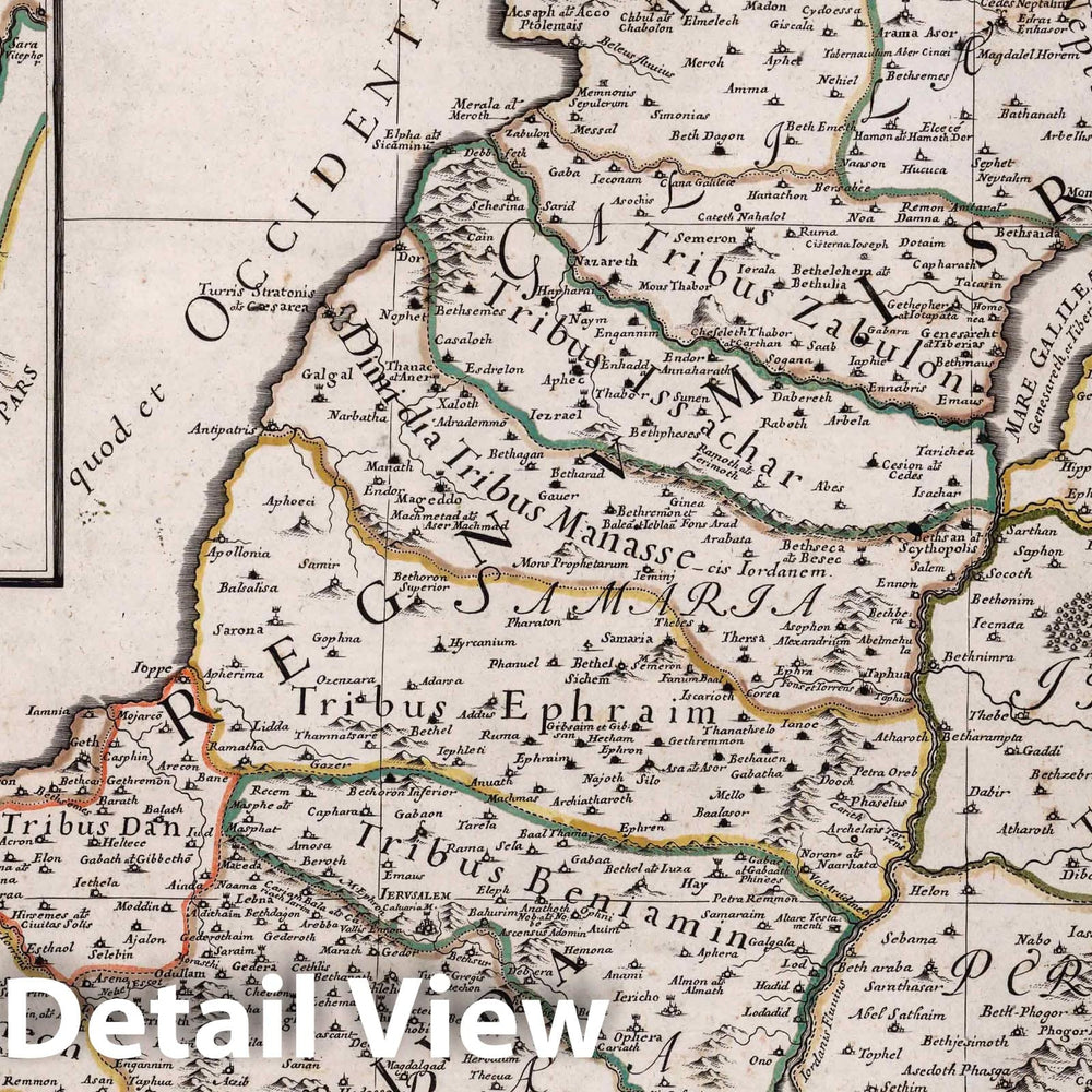 Historic Map : Palestine, Holy Land, AsiaTerra Sancta 1679 , Vintage Wall Art