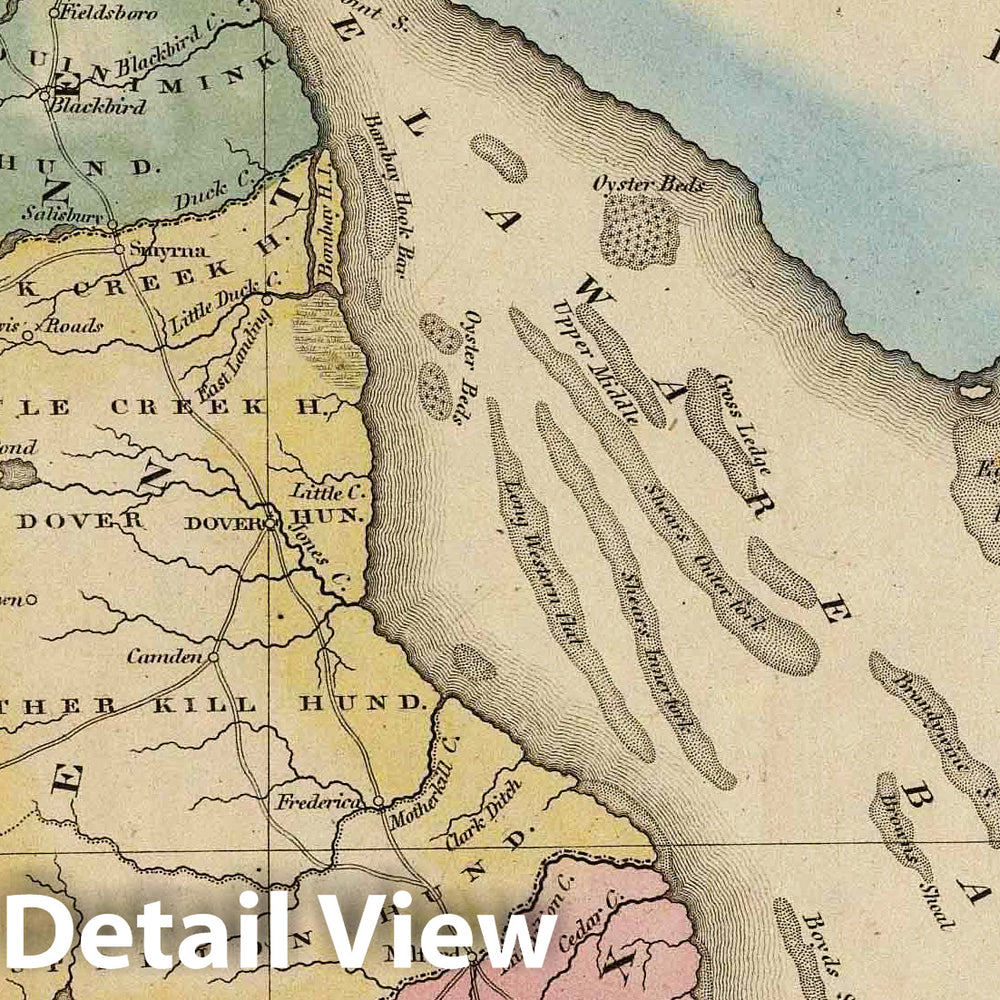 Historic Map : World Atlas Map, Delaware. 1823 - Vintage Wall Art