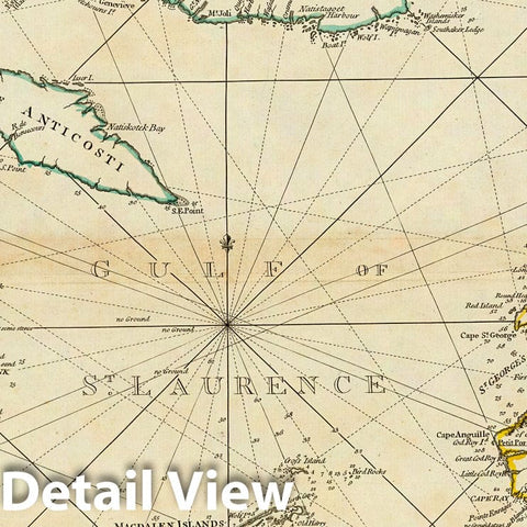 Historic Map : A Chart of The Gulf of St. Laurence. 1776 - Vintage Wall Art