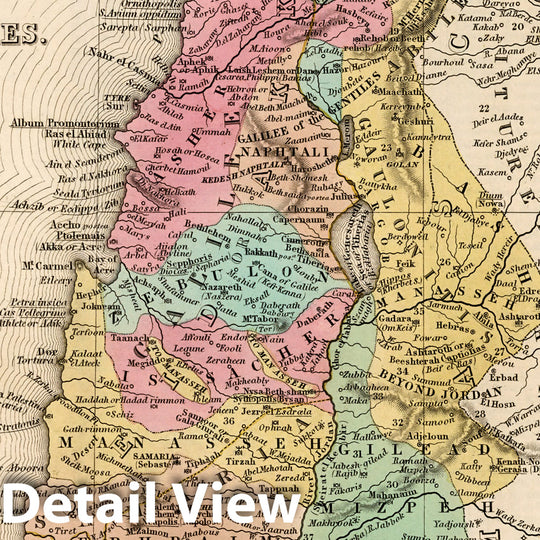 Historic Map : World Atlas Map, Palestine & Adjacent Countries. 1836 v2 Vintage Wall Art