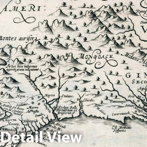 Historic Map : United States, South Carolina, , North AmericaVirginiae item et Floridae Americae Provinciarum, nova descriptio 1636 , Vintage Wall Art