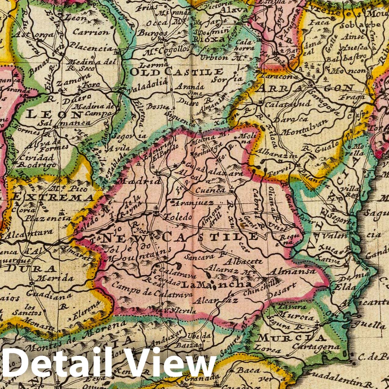 Historic Map : World Atlas Map, Spain and Portugal. 1736 - Vintage Wall Art