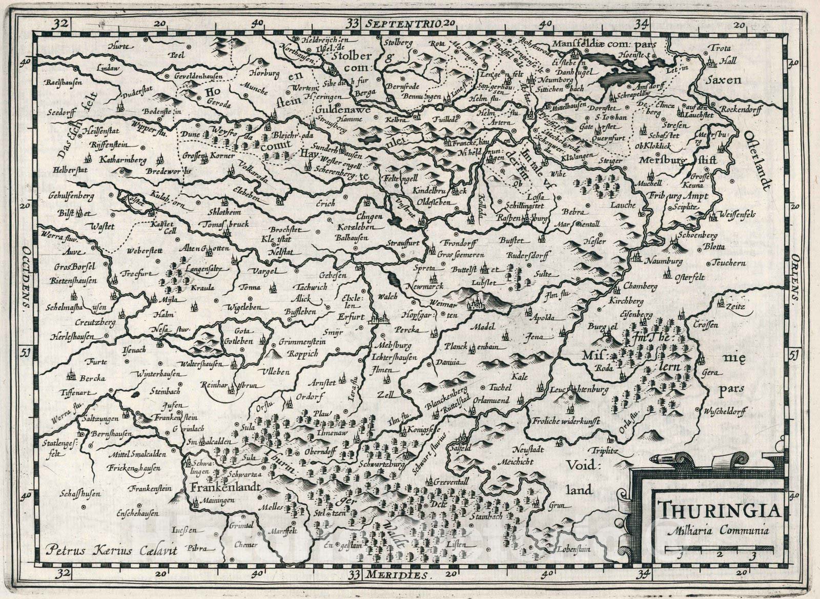Historic Map : World Atlas Map, Thuringia 1636 - Vintage Wall Art ...