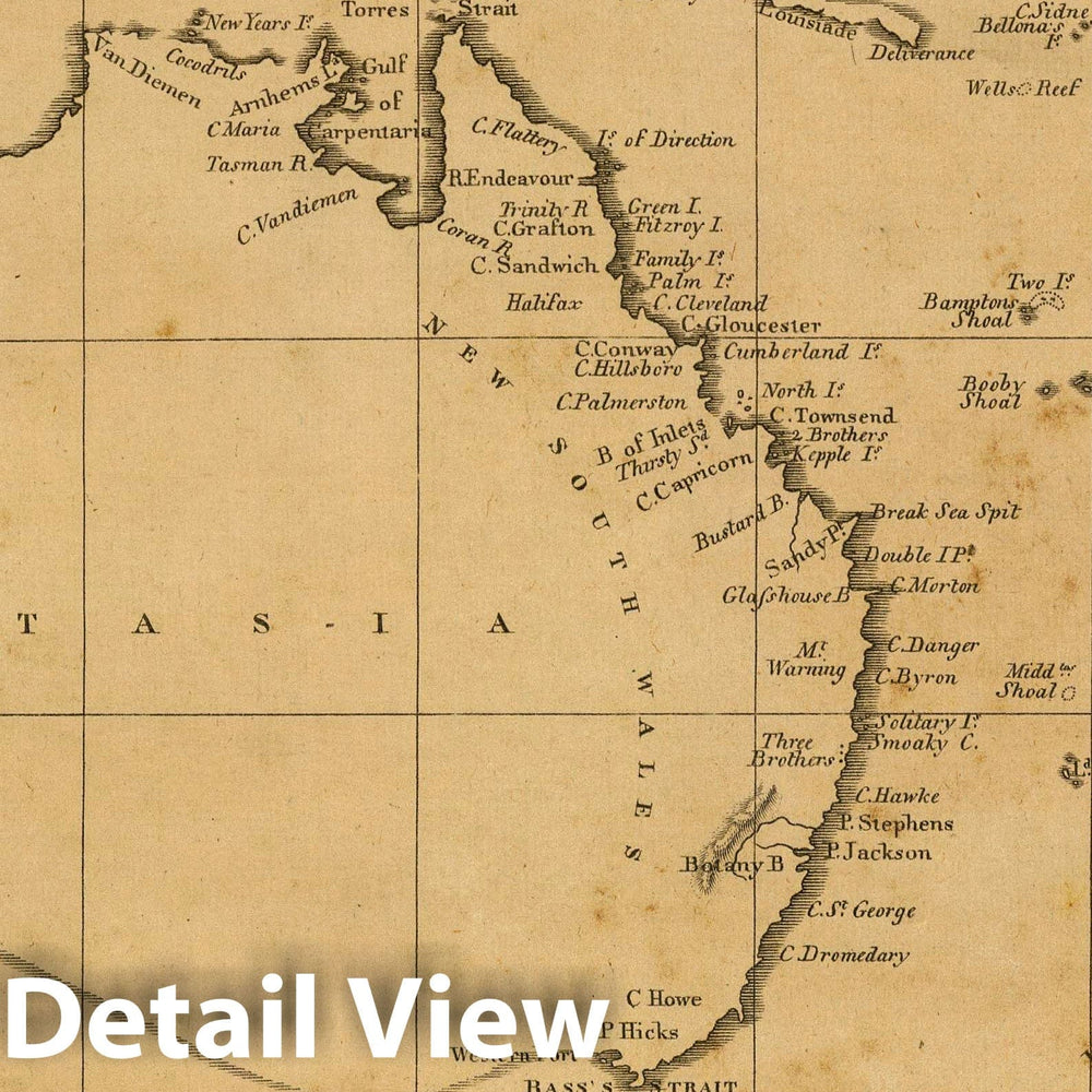 Historic Map : World Atlas Map, Australasia. 1812 - Vintage Wall Art