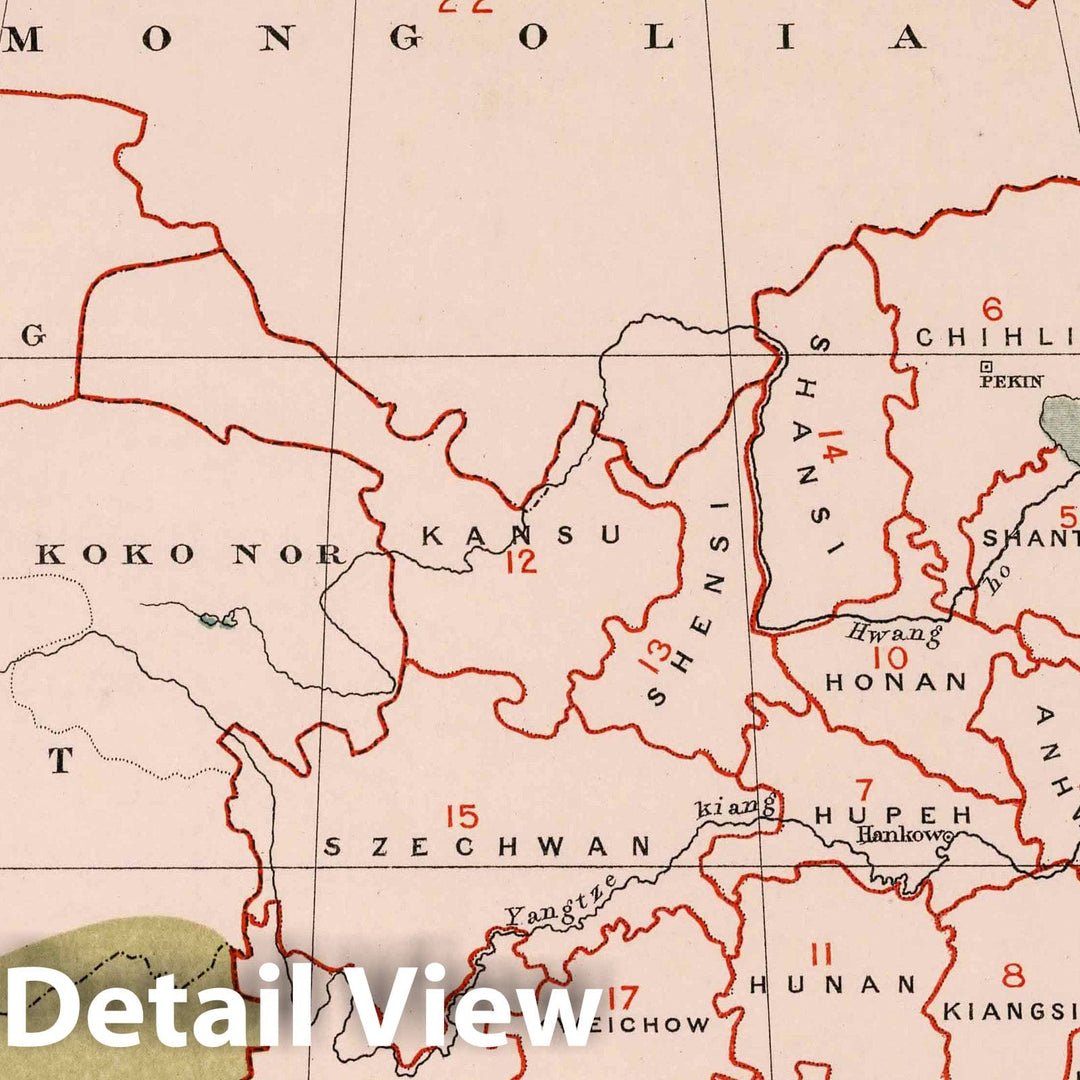 Historic Map : Index map to the Atlas of China, 1908 - Vintage Wall Ar ...