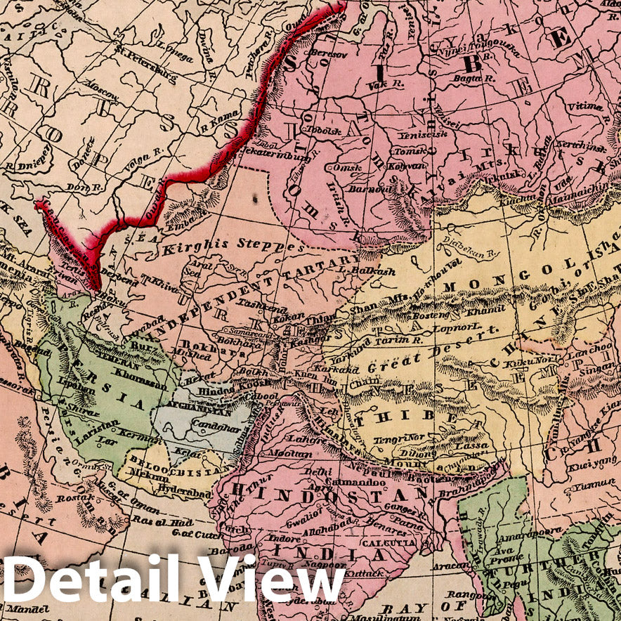 Historic Map : World Atlas Map, Asia. 1856 - Vintage Wall Art