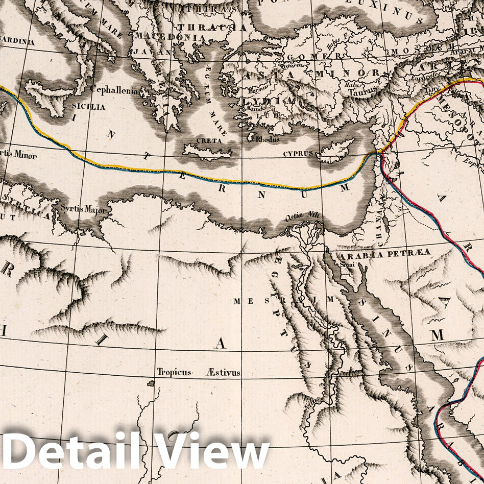 Historic Map : World Atlas Map, Carte de Premiers Ages de Monde 1825. 1825 - Vintage Wall Art
