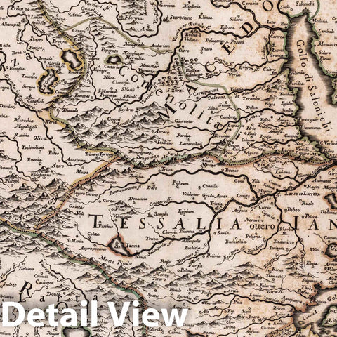 Historic Map : Albania, Adriatic Sea, EuropeMacedonia Epiro Livadia Albania e Ianna 1684 , Vintage Wall Art