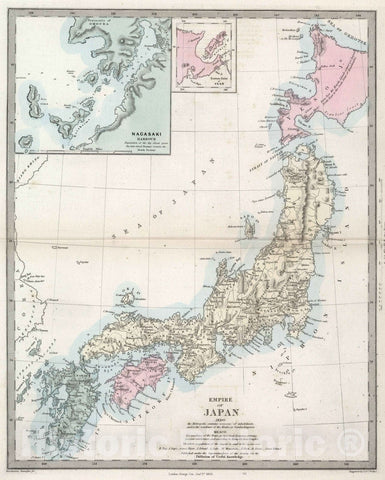 Historic Map : World Atlas Map, Empire of Japan 1855 - Vintage Wall Art