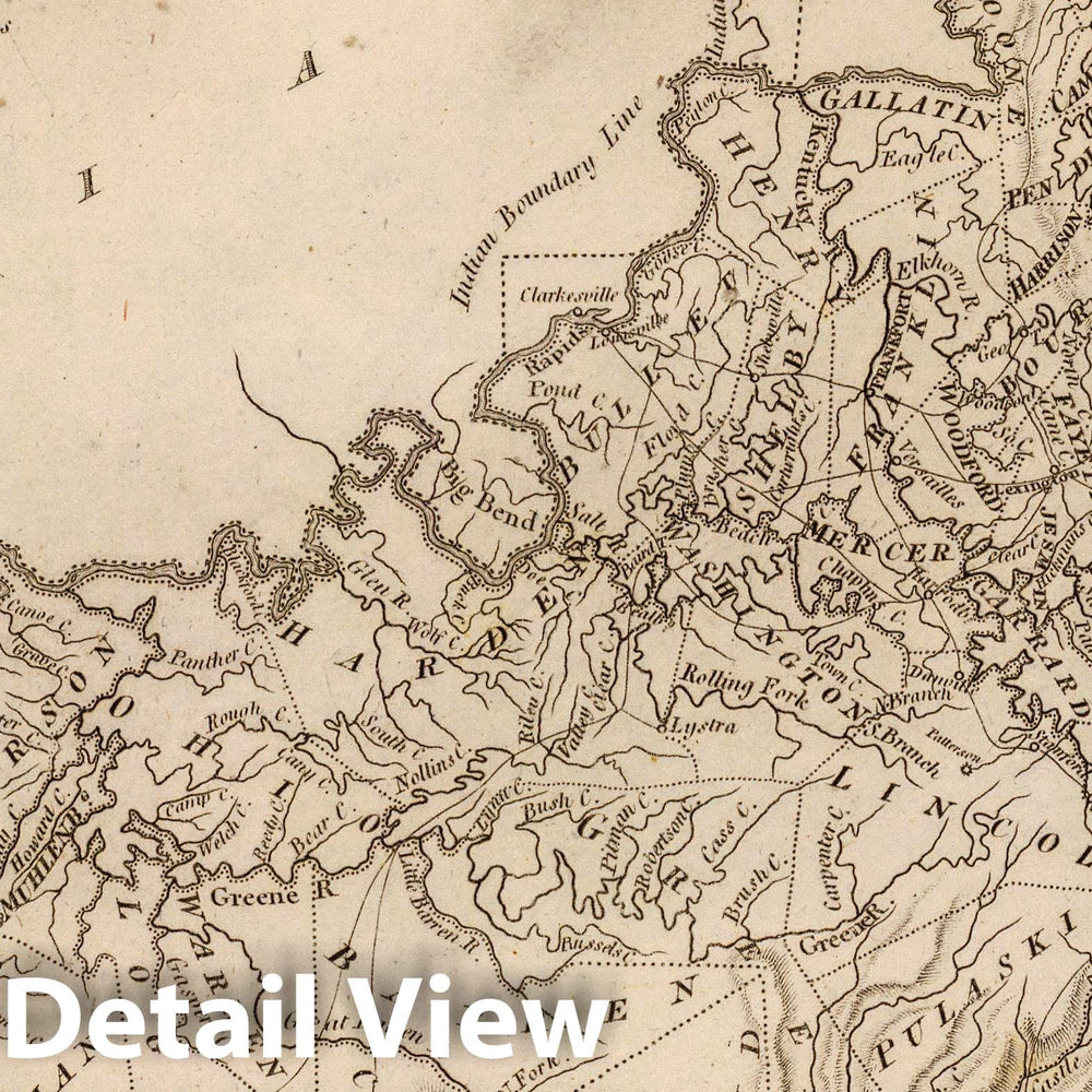 Historic Map : World Atlas Map, Kentucky. 1804 - Vintage Wall Art