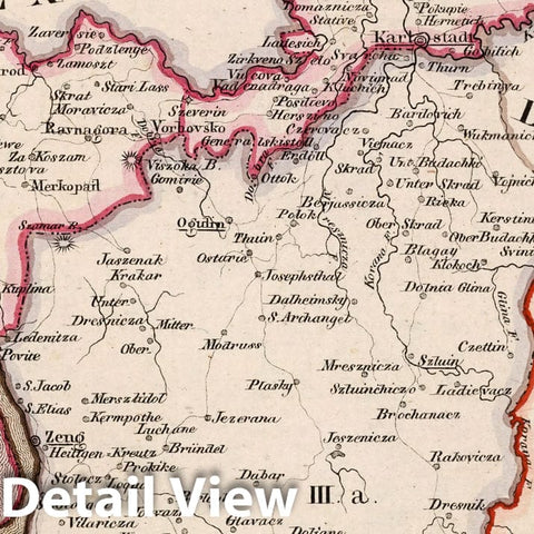 Historic Map : Austria, V.3:11-15:XII: 2. Oesterreich. C. Ungarische erbstaaten, I. Koenigreich Ungarn. III. Militaergrenze 1828 , Vintage Wall Art