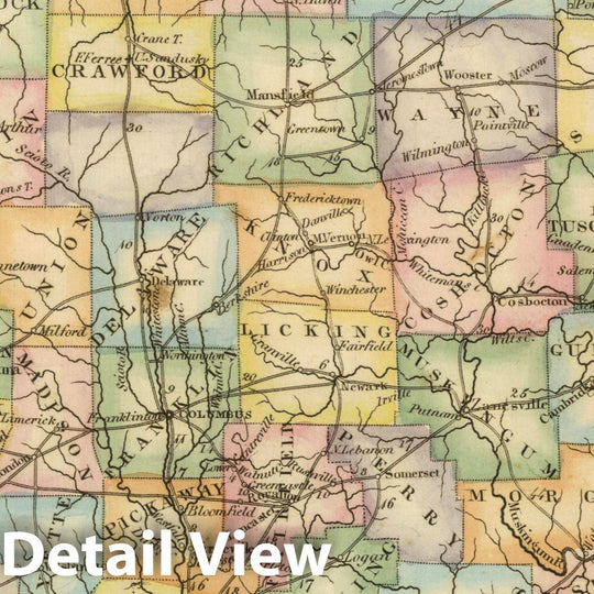 Historic Map : World Atlas Map, Ohio. 1822 - Vintage Wall Art