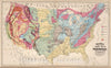 Historic Map : World Atlas Map, United States Showing the Principal Geological Formations. 1873 - Vintage Wall Art