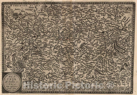Historic Map : Austria,14. Austria archiducatus. 1600 , Vintage Wall Art