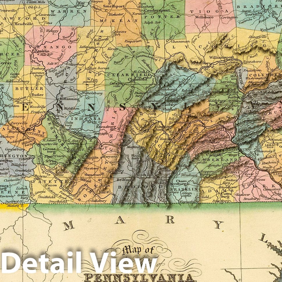 Historic Map : Delaware, Penn, N.J. 1832 , Vintage Wall Art