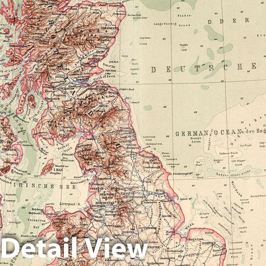 Historic Map : England, British Isles35. Britische Inseln. British Isles. 1925 , Vintage Wall Art