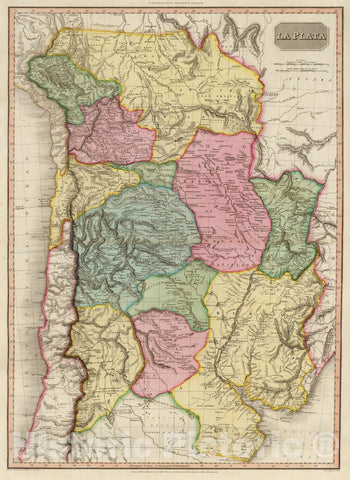 Historic Map : Argentina; Chile, , South AmericaLa Plata. 1812 , Vintage Wall Art