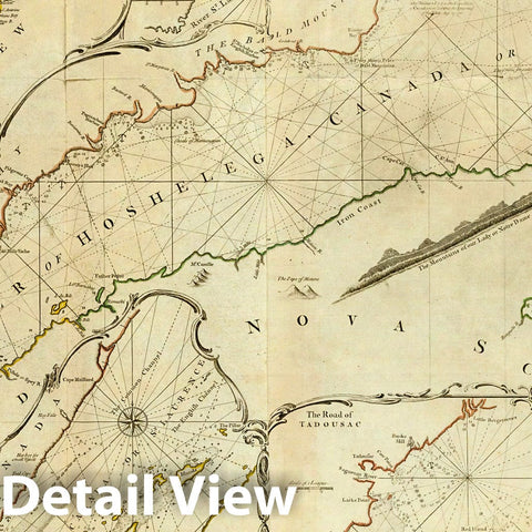 Historic Map : An Exact Chart of the River St. Laurence. 1776 - Vintage Wall Art