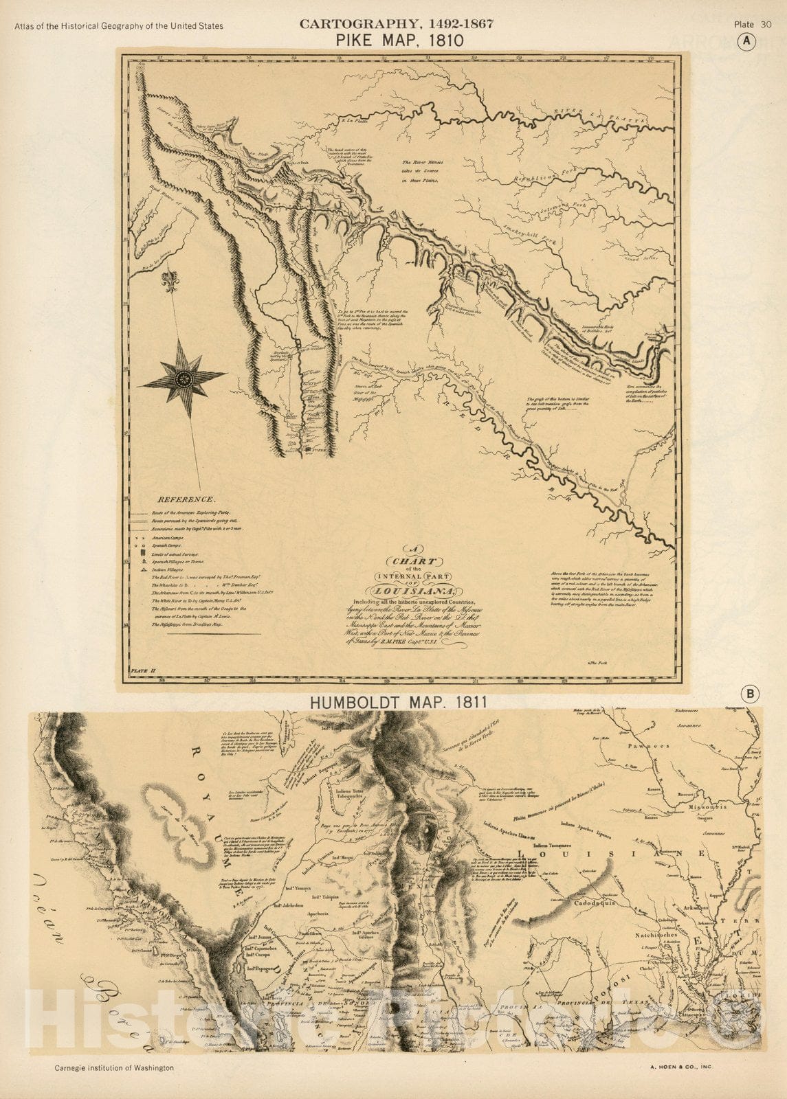 Historic Map : Plate 30. Facsimile Cartography 1492-1867. Pike Map, 18 ...