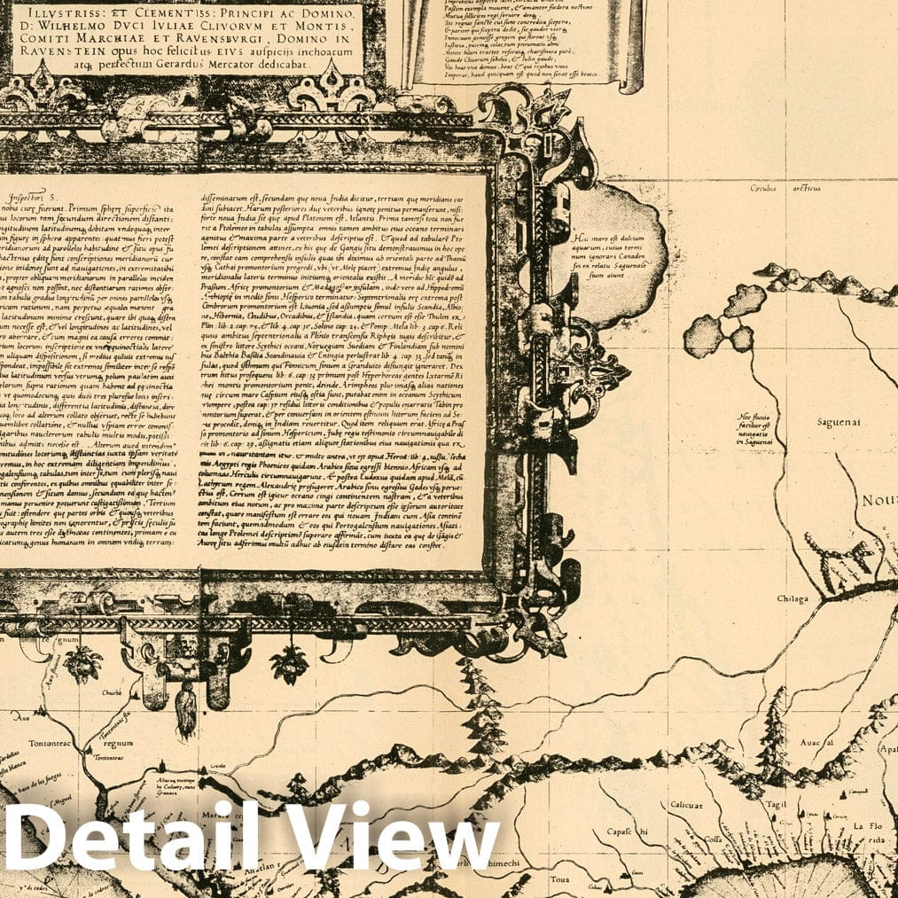 Historic Map : Plate 15. Facsimile Cartography 1492-1867. Mercator Map, 1569, 1569 - Vintage Wall Art
