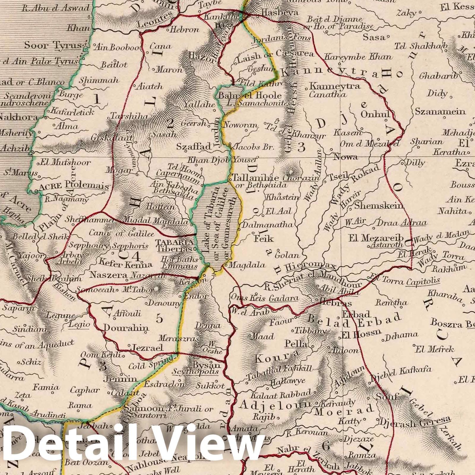Historic Map : World Atlas Map, Palestine. 1841 - Vintage Wall Art