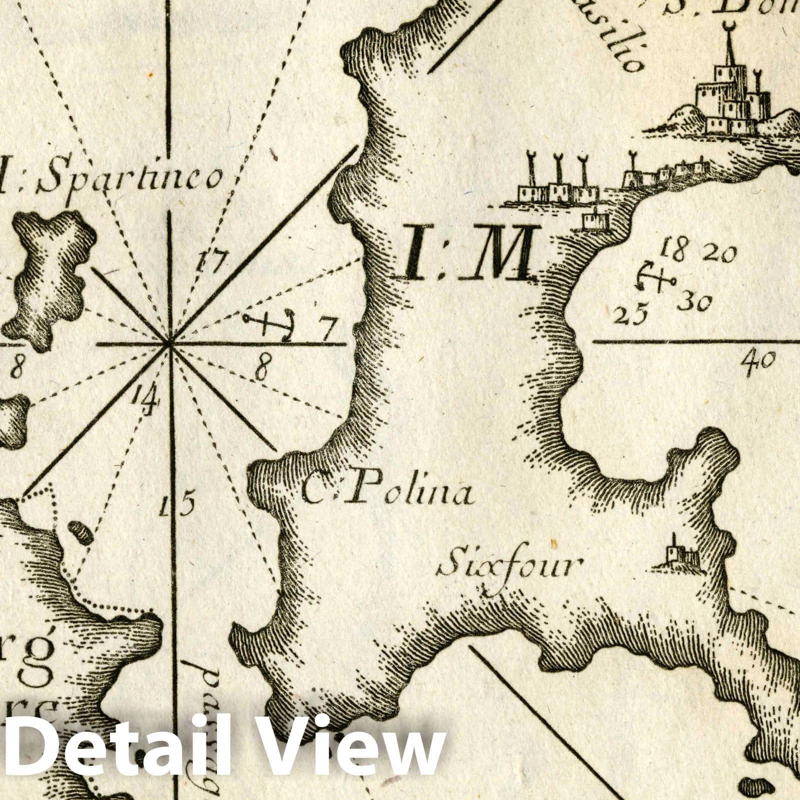 Historic Map : Chart Map, Pl. 86. Milos Island, Greece. 1764 - Vintage Wall Art