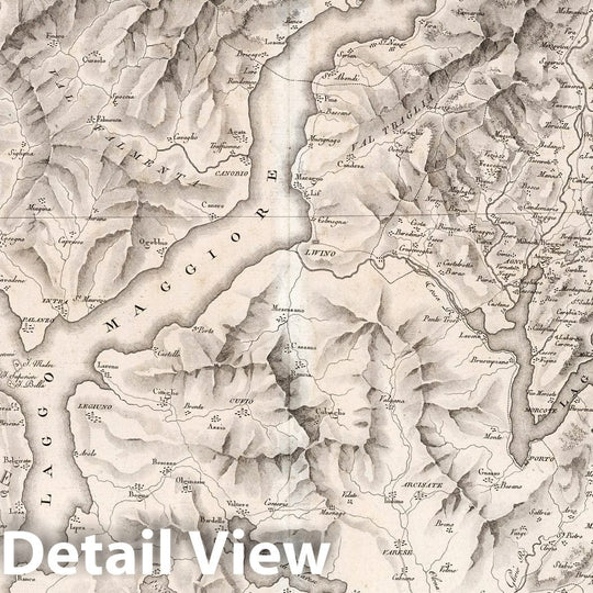 Historic Map : Switzerland, No. 15. Majeure Partie des Cantons de Bellinzona et de Lugano et les Frontieres de la Republiqe Italienne. 1802 , Vintage Wall Art