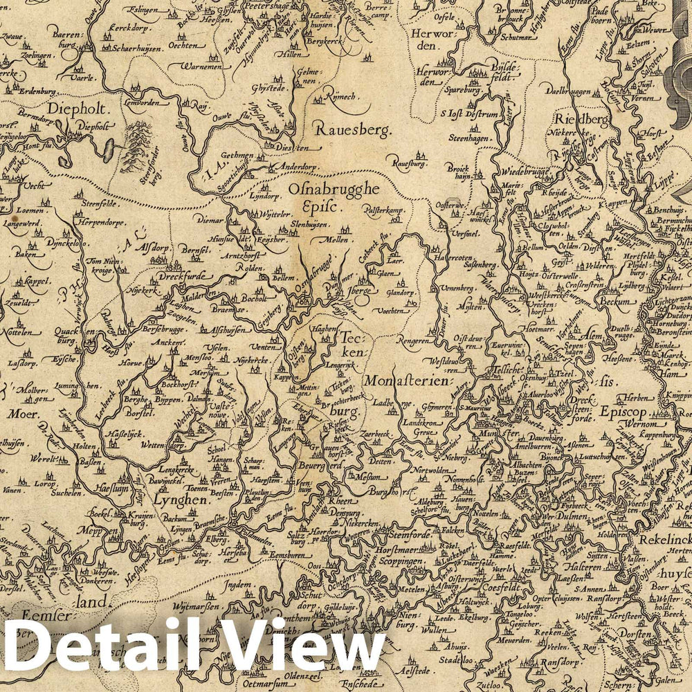 Historic Map : World Atlas Map, (59) Westphaliae. 1579 - Vintage Wall Art