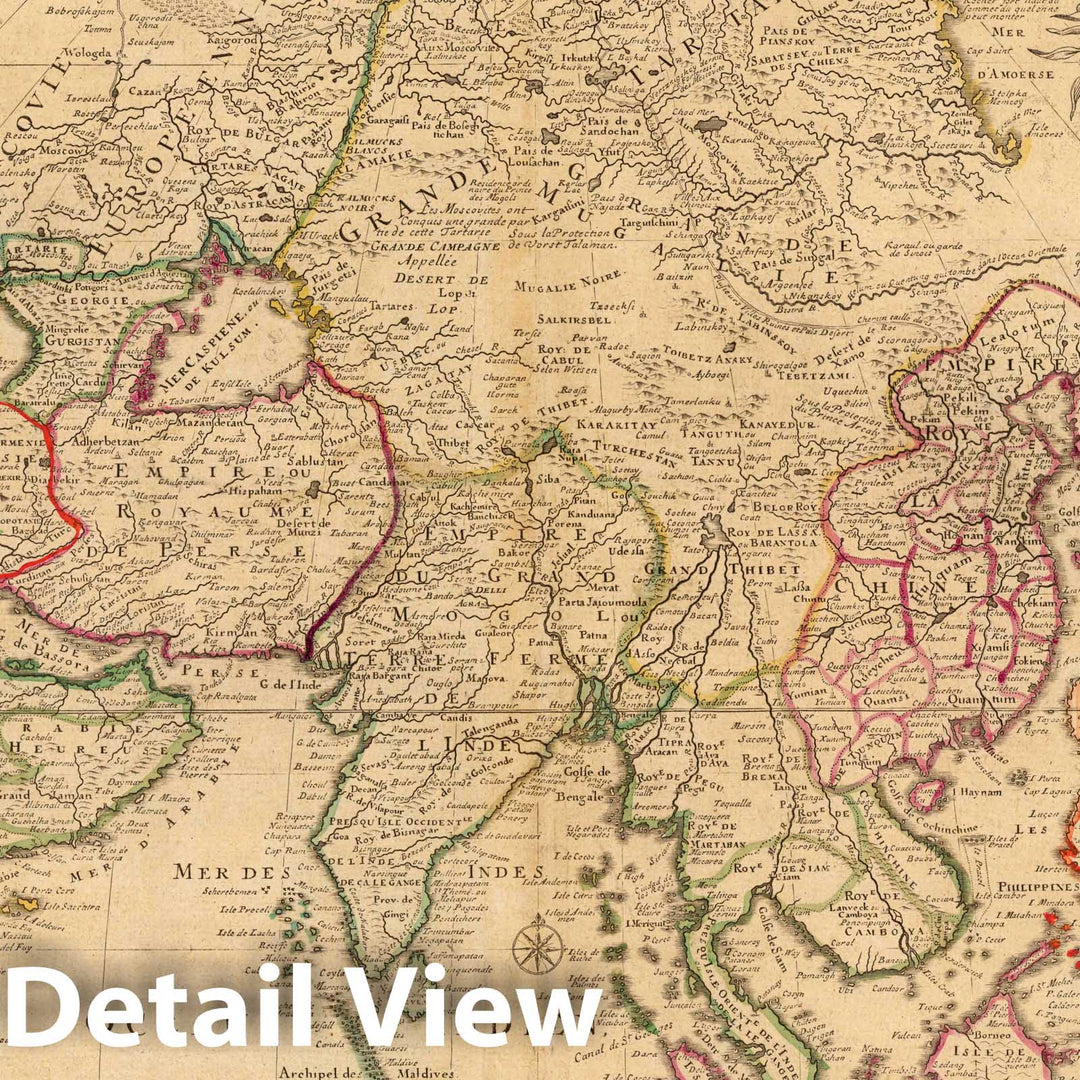 Historic Map : World Atlas Map, L'Asie. 1722 - Vintage Wall Art