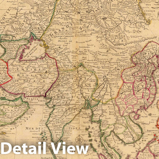 Historic Map : World Atlas Map, L'Asie. 1722 - Vintage Wall Art