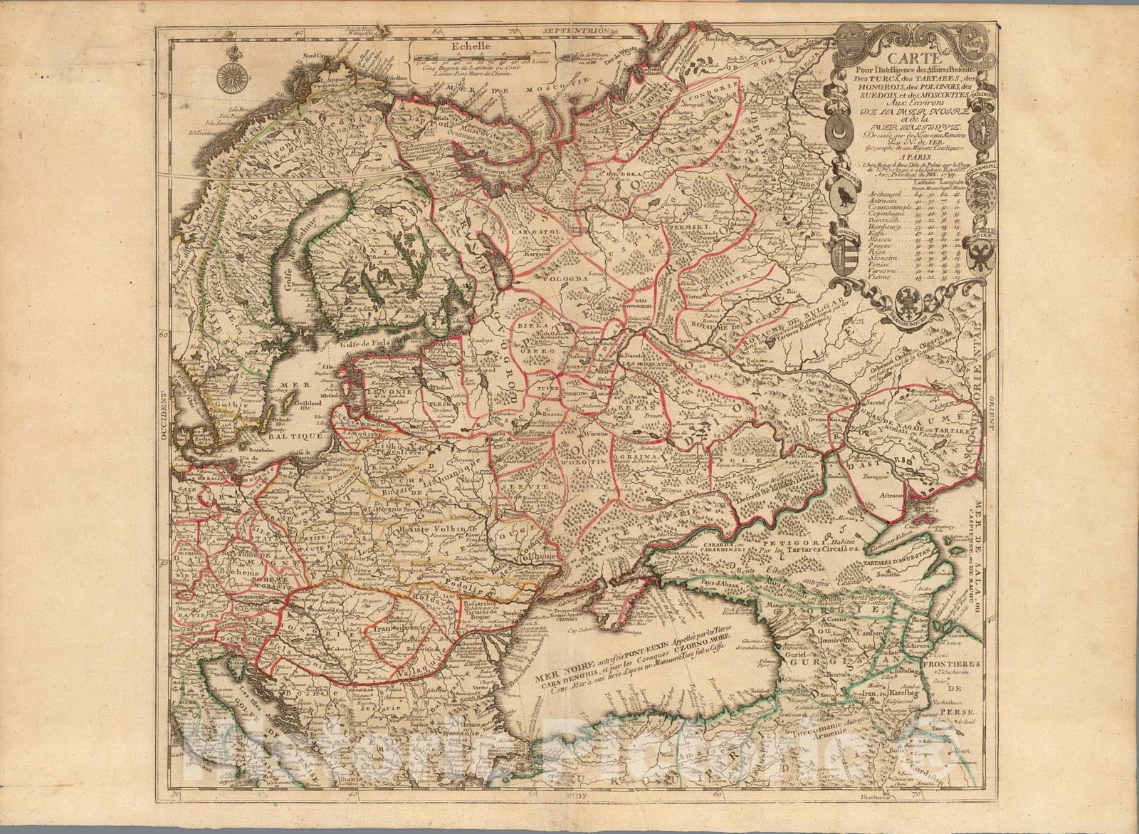 Historic Map : Russia, Black SeaCarte Pour l'Intelligence des Affaires Presente Des Turcs, 1737 , Vintage Wall Art