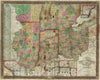 Historic Map : Pocket Map, Ohio, Indiana And Illinois 1834 - Vintage Wall Art
