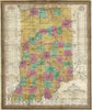 Historic Map - Pocket Map, Indiana 1834 - Vintage Wall Art