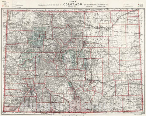 Historic Map - Topographical Map of The State of Colorado, 1905 - Vintage Wall Art