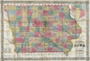 Historic Map : Pocket Map, Iowa 1856 - Vintage Wall Art