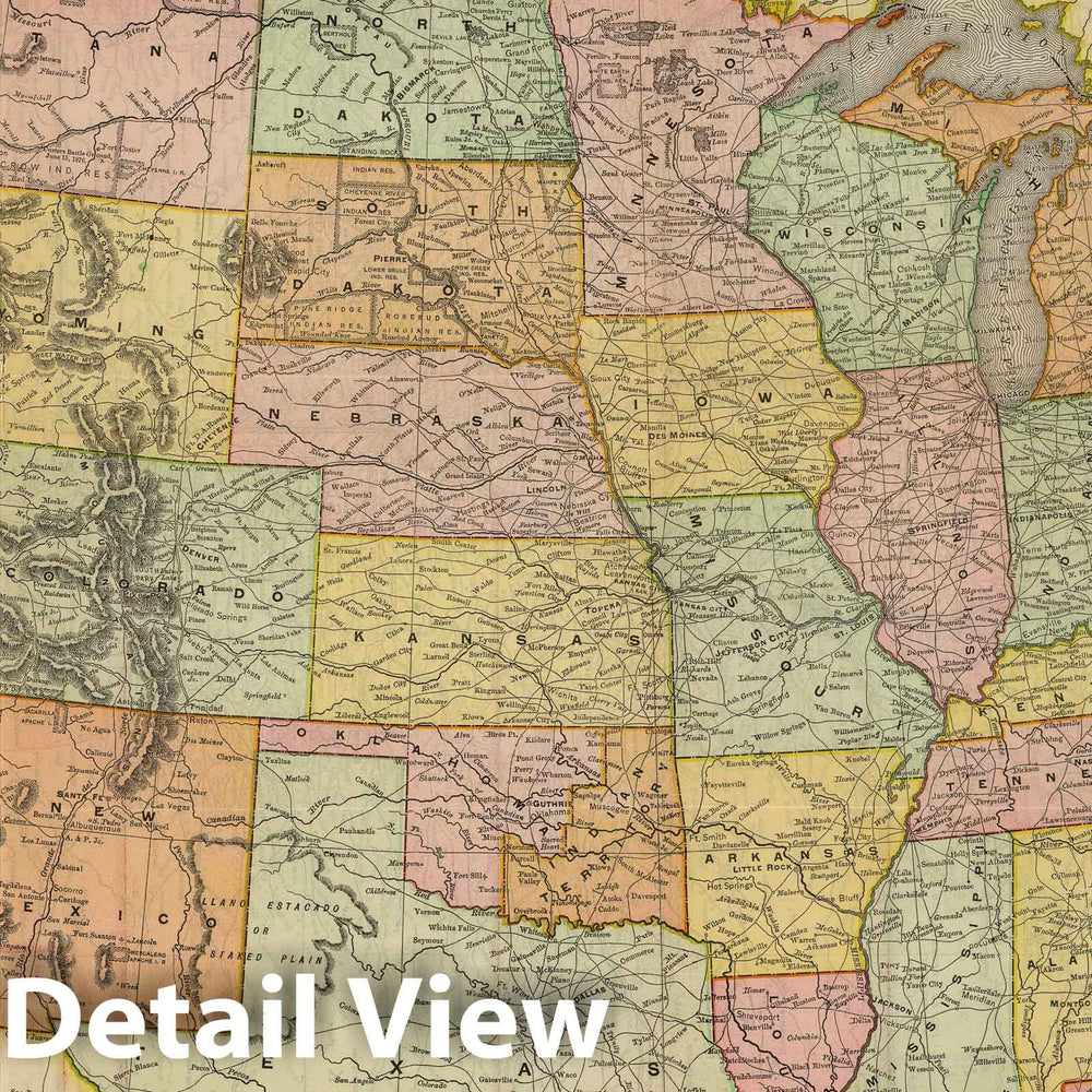 Historic Map : Pocket Map, United States 1898 - Vintage Wall Art