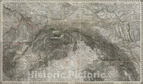 Historic Map : Czech Republic; Romania; Slovakia; Austria; Poland; Hungary; Ukraine, Central EuropeKarte Des Oesterreichischen Kaiserstaates. 1856 , Vintage Wall Art