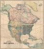 Historic Map : Map of North America, 1875 - Vintage Wall Art